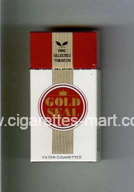 Gold Seal (design 1) (white & red & gold) ( hard box cigarettes )