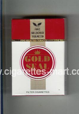 Gold Seal (design 1) (white & red & gold) ( hard box cigarettes )