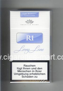 R 1 (design 5) (American Blend) (white & blue) ( hard box cigarettes )