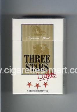 Three Stars (german version) (design 1A) (American Blend / Lights) ( hard box cigarettes )