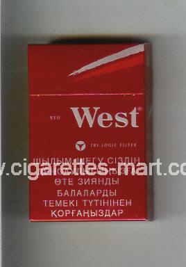 West (design 10) (Red / Tri-Logic Filter) ( hard box cigarettes )