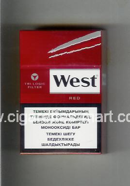 West (design 10B) (Tri-Logic Filter / Red) ( hard box cigarettes )