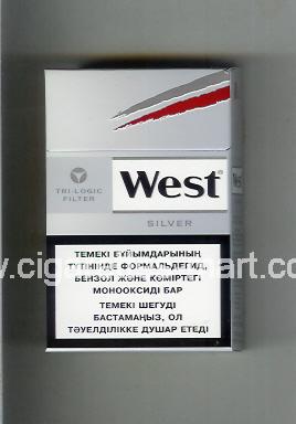 West (design 10B) (Tri-Logic Filter / Silver) ( hard box cigarettes )