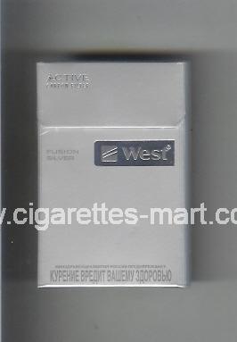West (design 12) (Active Carbon Filter / Fusion Silver) ( hard box cigarettes )