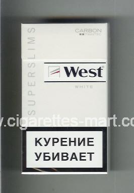 West (design 12) (Superslims / White / Carbon) ( hard box cigarettes )