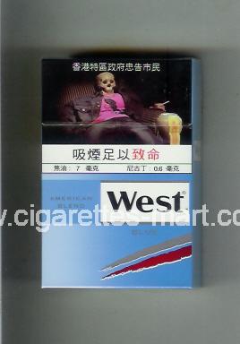 West (design 19) (American Blend / Blue) ( hard box cigarettes )