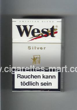 West (design 3) (Silver / American Blend) ( hard box cigarettes )