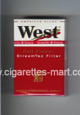West (design 3) (StreamTec Filter / Full Flavor / American Blend) ( hard box cigarettes )