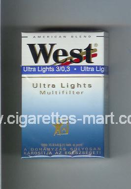 West (design 3) (Ultra Lights / Multifilter / American Blend) ( hard box cigarettes )