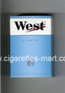West (design 3A) (Lights / American Blend) ( hard box cigarettes )