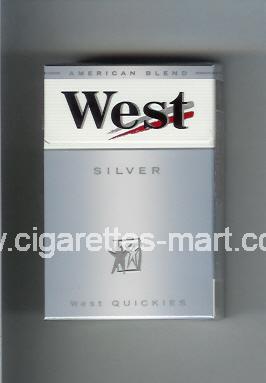 West (design 3A) (West Quickies / Silver / American Blend) ( hard box cigarettes )