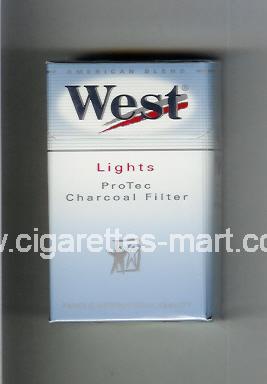 West (design 6) (Lights / ProTec Charcoal Filter / American Blend) ( hard box cigarettes )