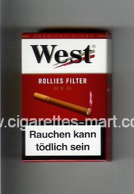 West (design 8) (Rollies Filter / Red / American Blend) ( hard box cigarettes )